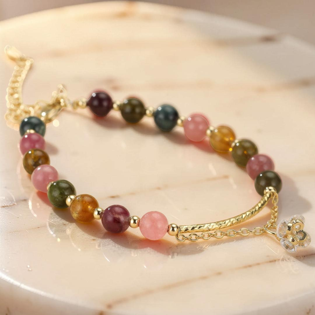 ATELIER-TIBET – Bracelet Tourmaline – Rose Éternelle