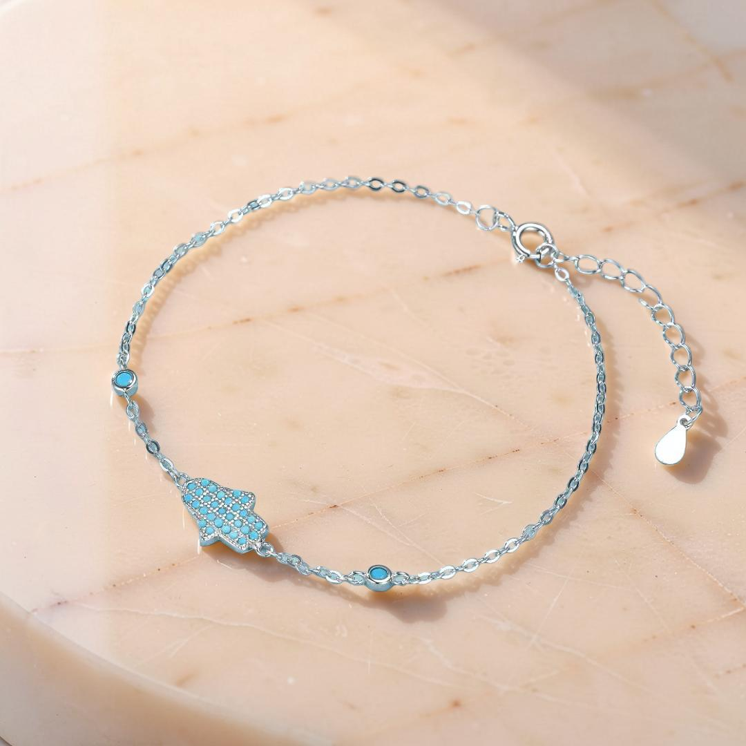 ATELIER-TIBET – Bracelet Turquoise – Perle du Désert, Argent 925