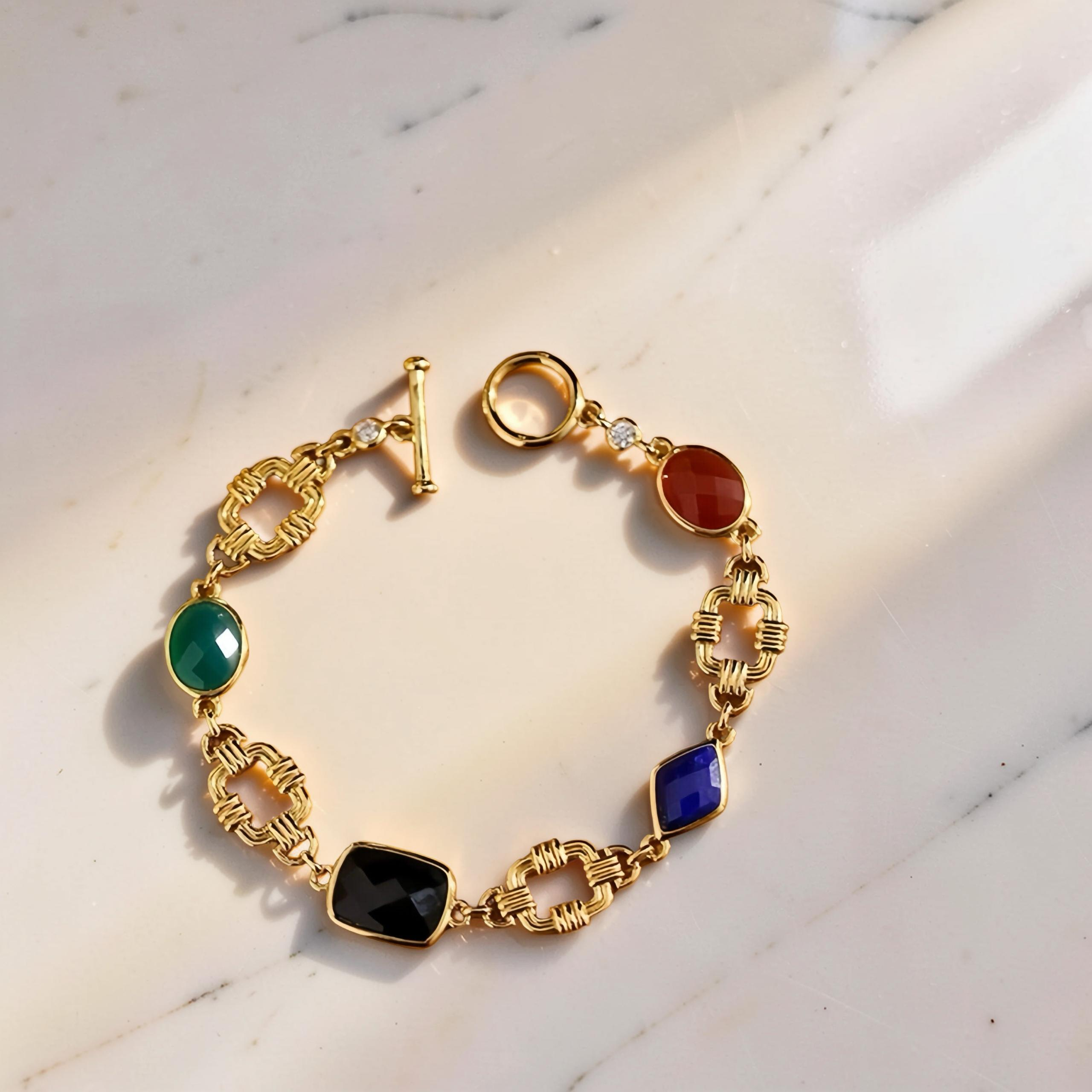 ATELIER-TIBET – Bracelet Vintage –  Promesse, Argent Plaqué Or