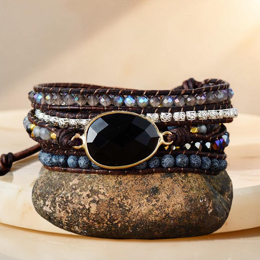 ATELIER-TIBET – Bracelet Wrap Onyx - Force