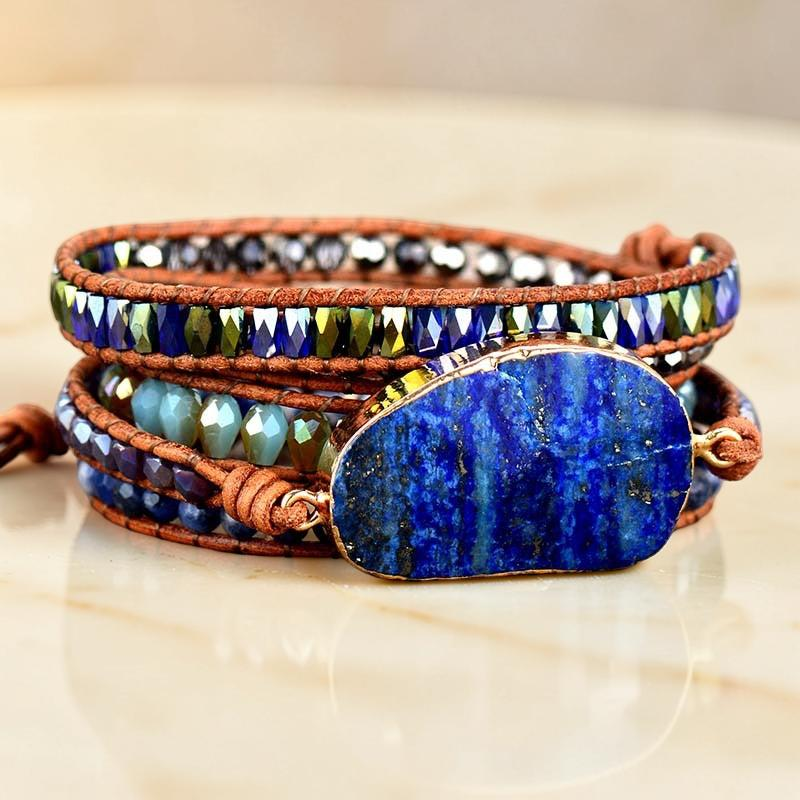 ATELIER-TIBET – Bracelet Wrap Lapis Lazuli – Énergie Céleste