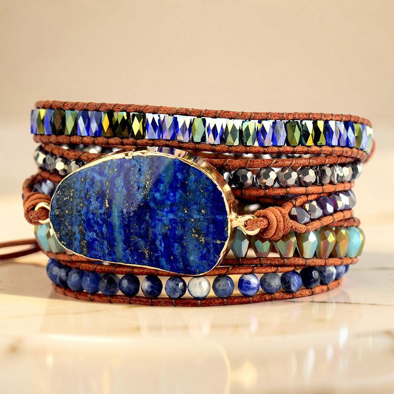 ATELIER-TIBET – Bracelet Wrap Lapis Lazuli – Énergie Céleste
