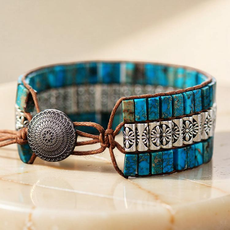 ATELIER-TIBET – Bracelet Wrap Turquoise – Empreinte Ethnique