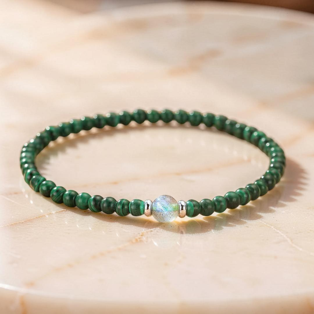 ATELIER-TIBET – Bracelet Malachite – Harmonie Intérieure, Argent