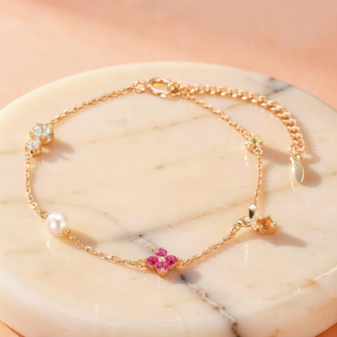 ATELIER-TIBET – Bracelet Cornaline – Jardin Enchanté, Argent
