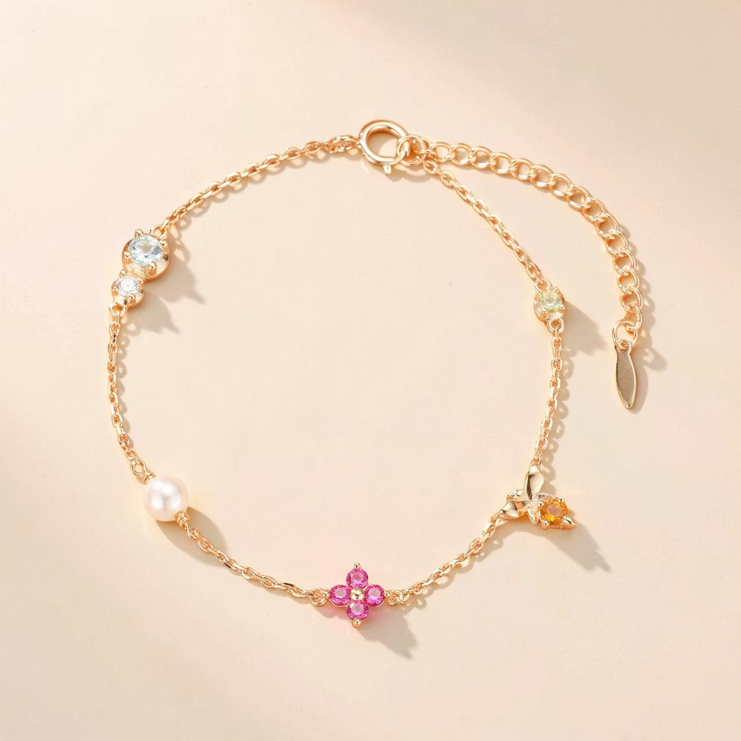 ATELIER-TIBET – Bracelet Cornaline – Jardin Enchanté, Argent