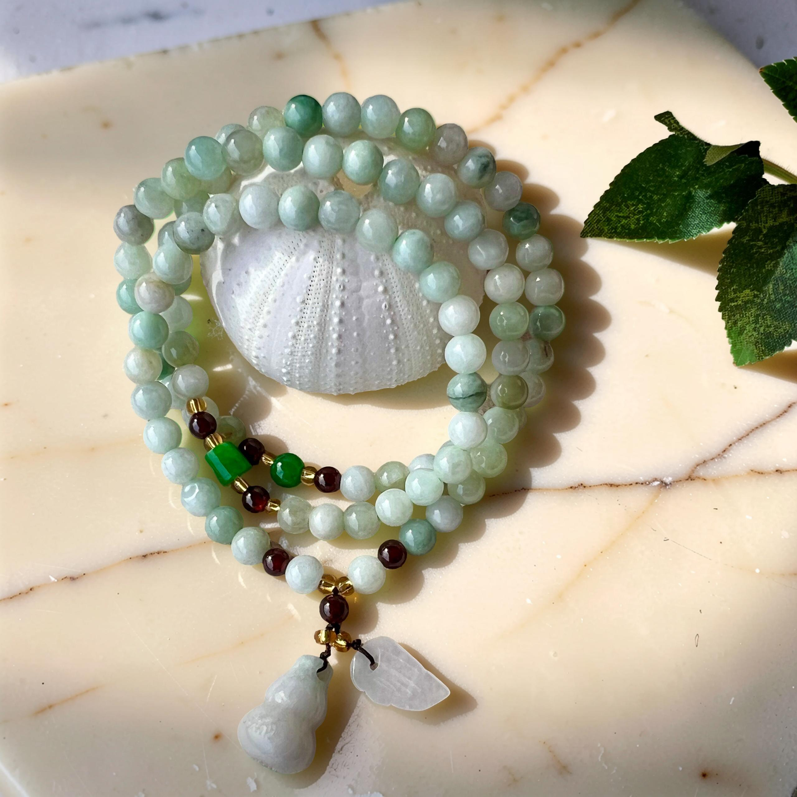 ATELIER-TIBET – Mâlâ Jade et Grenat – Passion