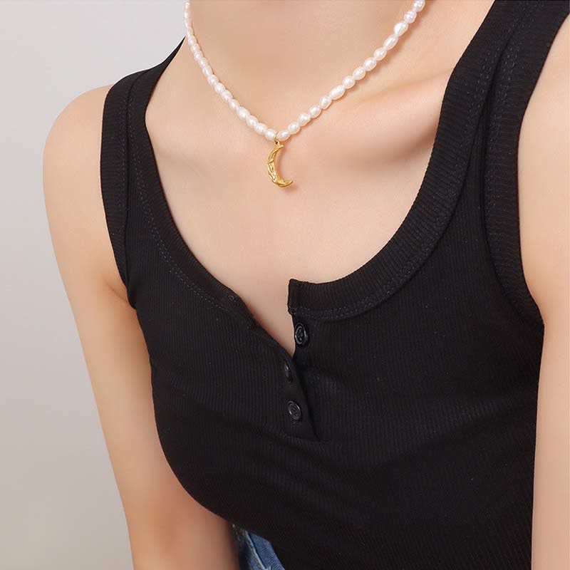 ATELIER-TIBET – Collier Croissant de Lune en Perle Naturelle