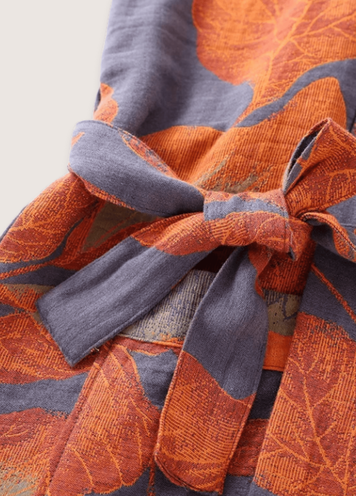 Peignoir kimono mixte coton floral bleu – Automne Bloom