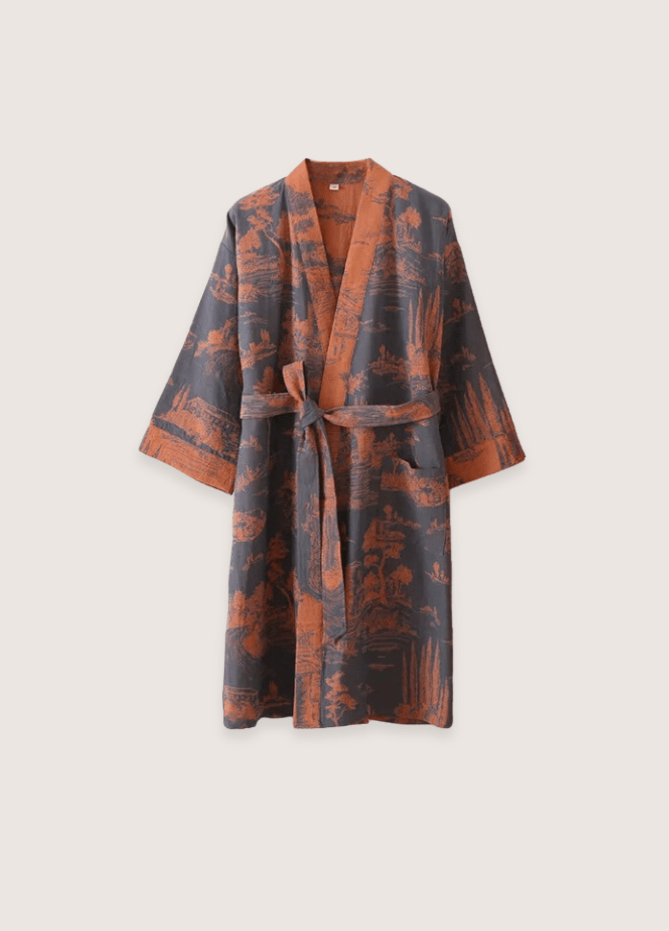 Peignoir kimono femme coton bleu – Ukiyo