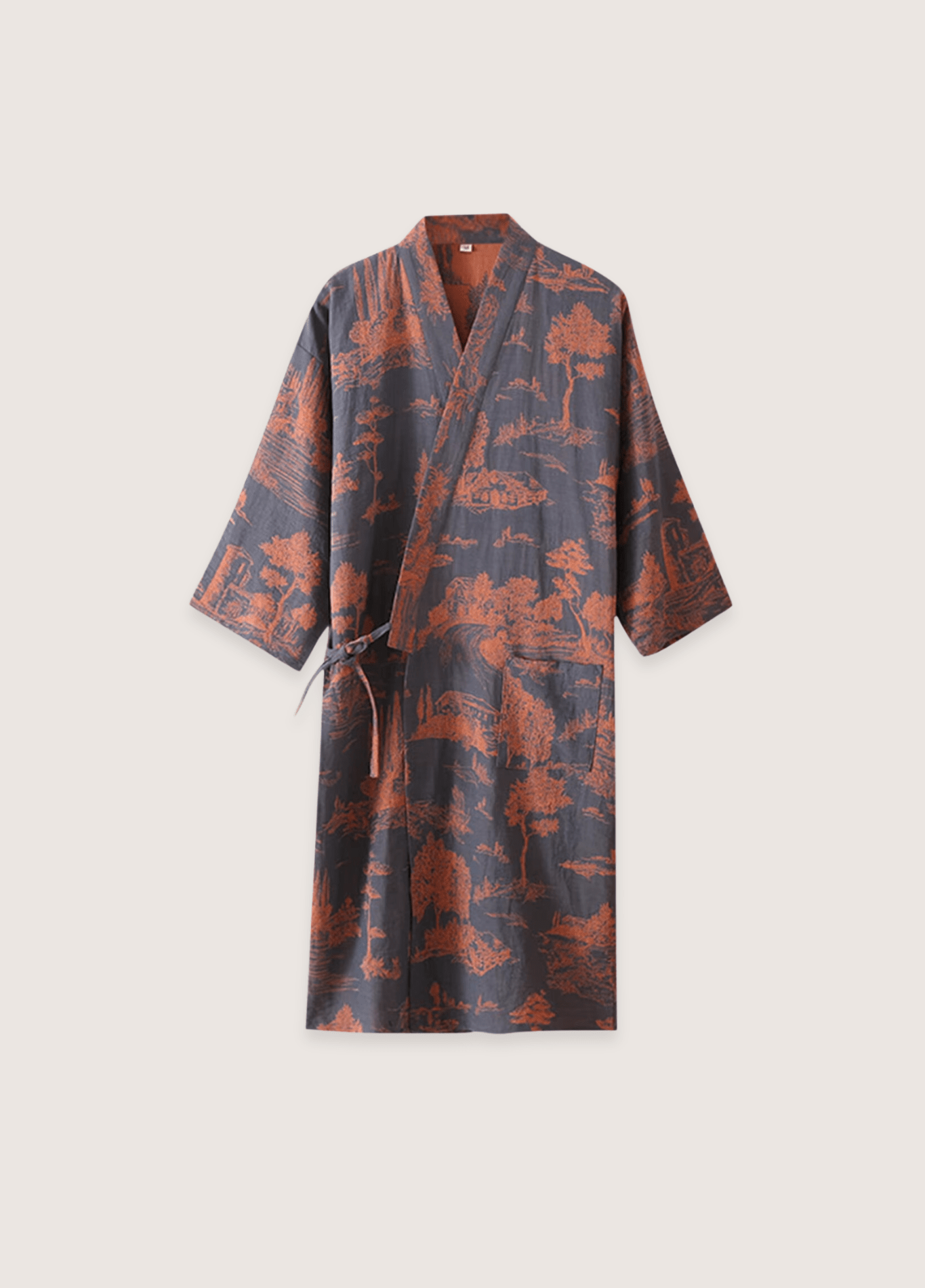 Peignoir kimono homme coton bleu – Ukiyo