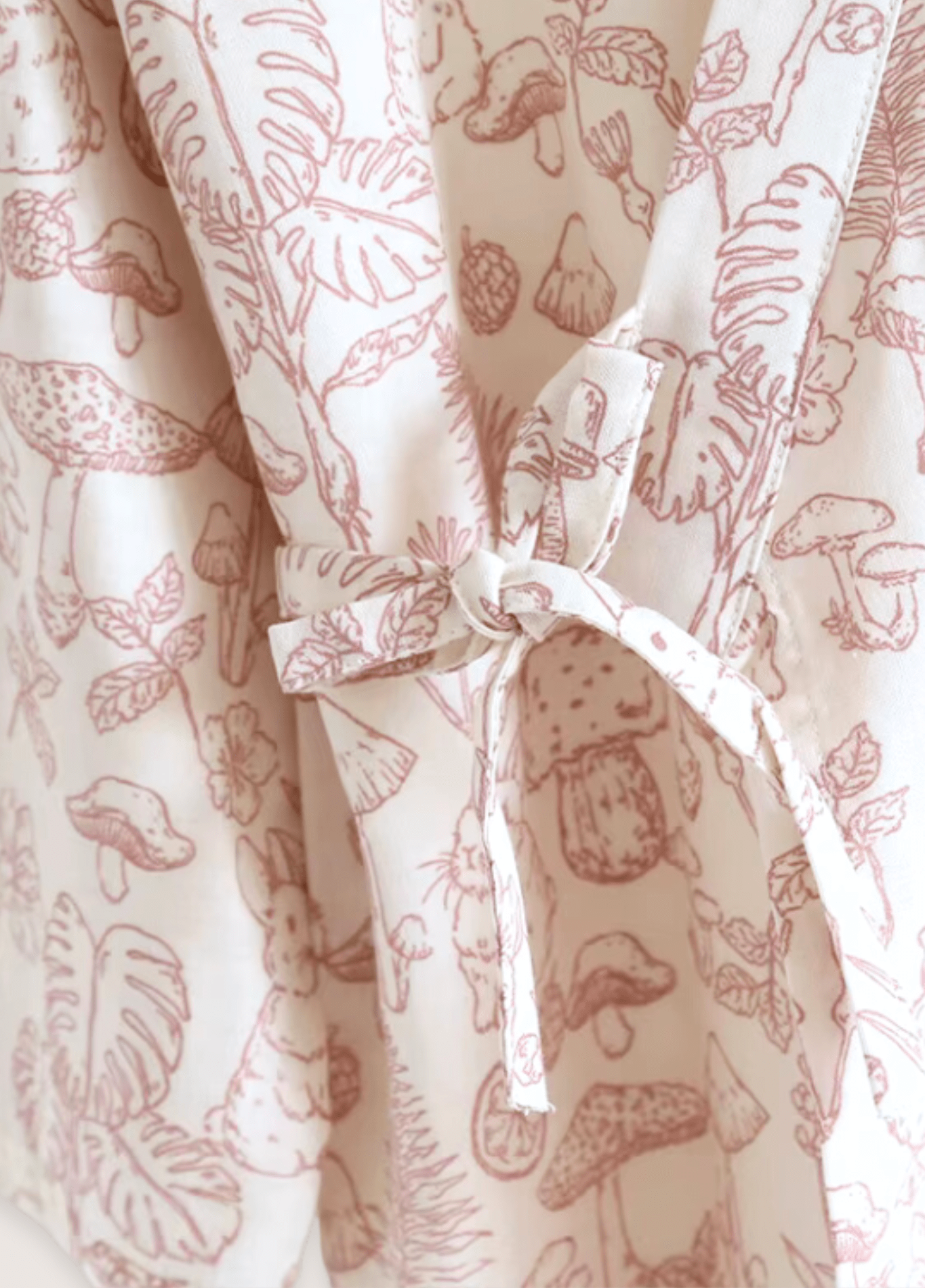 Peignoir kimono femme coton motif pivoine rose – Home
