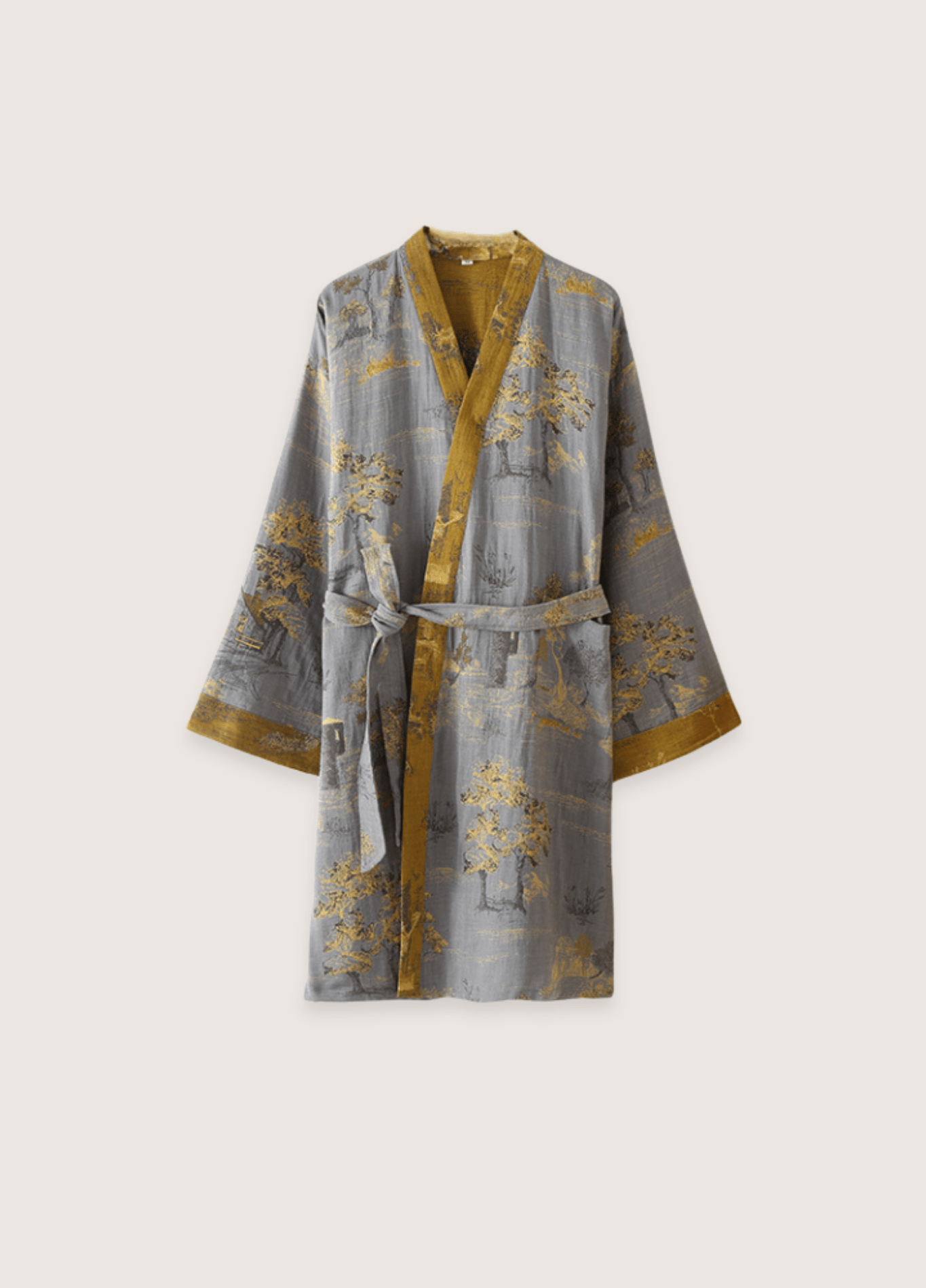 Peignoir kimono homme coton gris – Momiji
