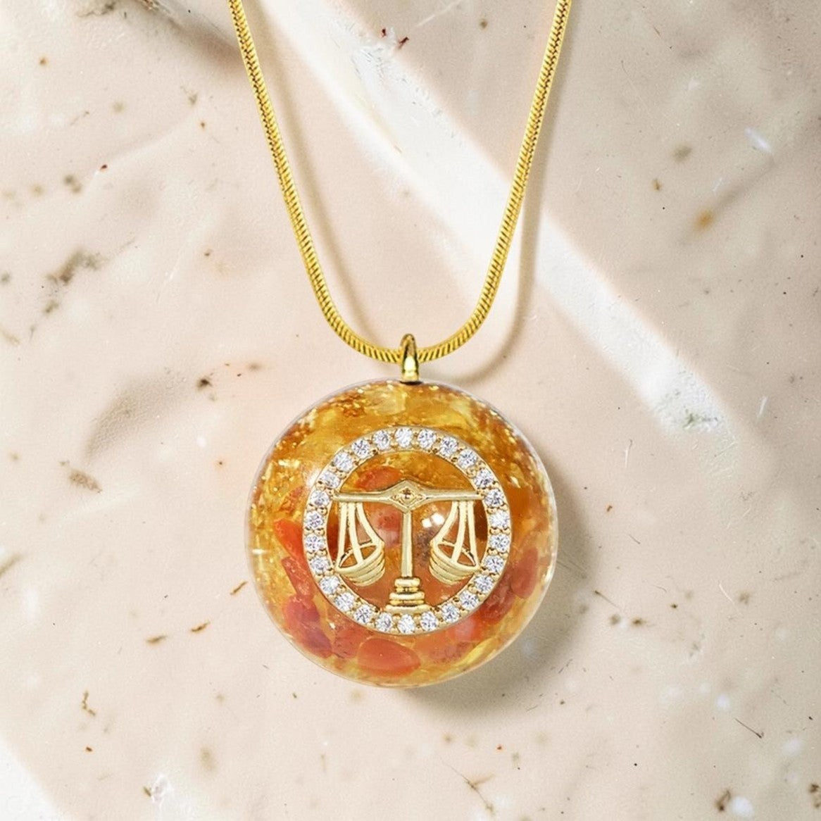 ATELIER-TIBET – Pendentif Orgonite Signe Astrologique en Pierre Naturelle