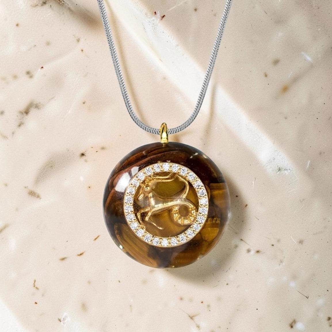 ATELIER-TIBET – Pendentif Orgonite Signe Astrologique en Pierre Naturelle