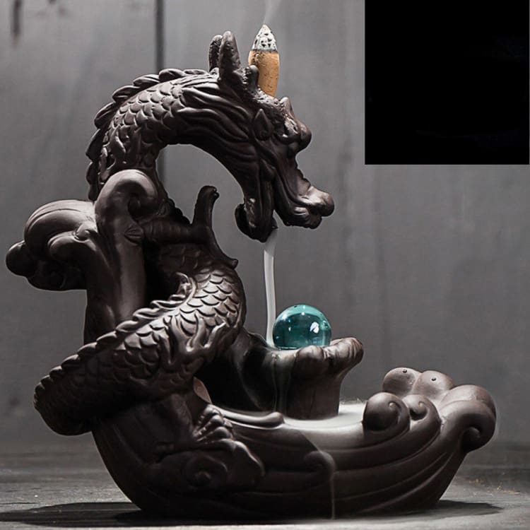 ATELIER-TIBET Porte-Encens “Dragon Sacré” – Support Décoratif en Résine pour Encens Bâton & Cône