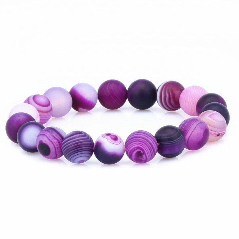 ATELIER-TIBET – Bracelet en Onyx Violet Mat (19 cm)