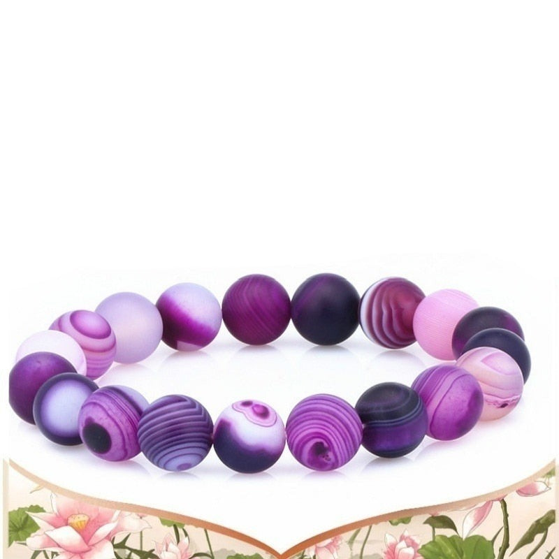 ATELIER-TIBET – Bracelet en Onyx Violet Mat (19 cm)