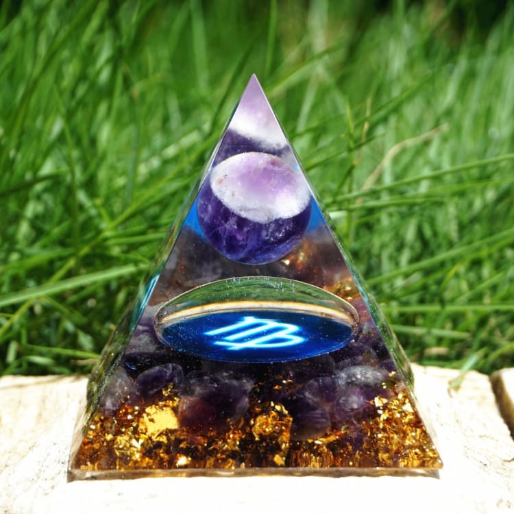 ATELIER-TIBET Pyramide du Zodiac en Orgonite et Citrine de 10cm symbole de la Vierge