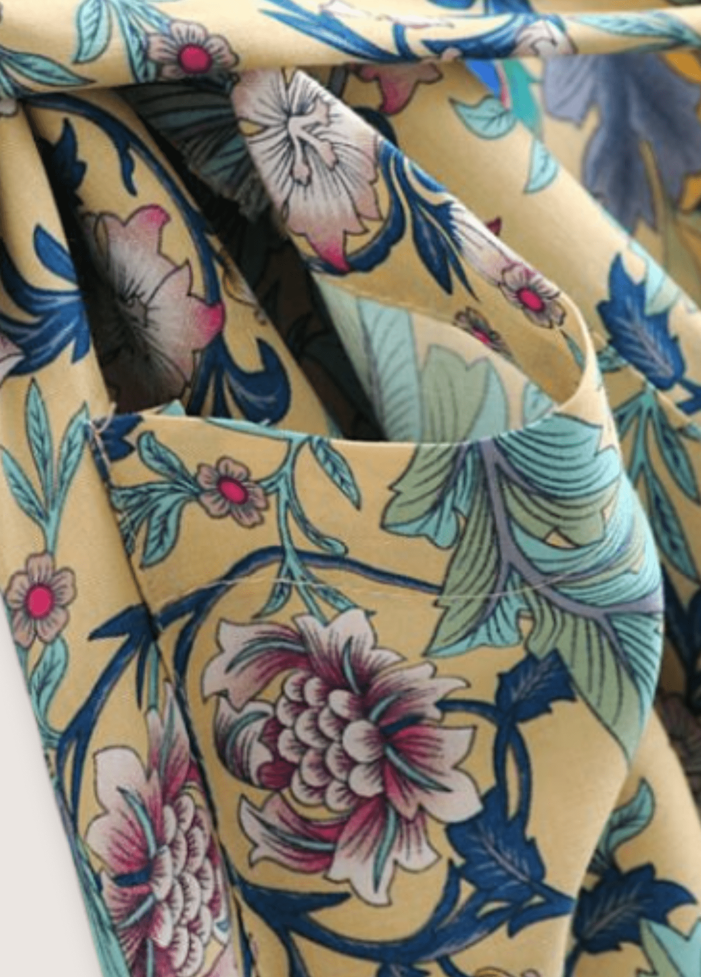 Kimono long femme coton motif pivoine vert – Kyo