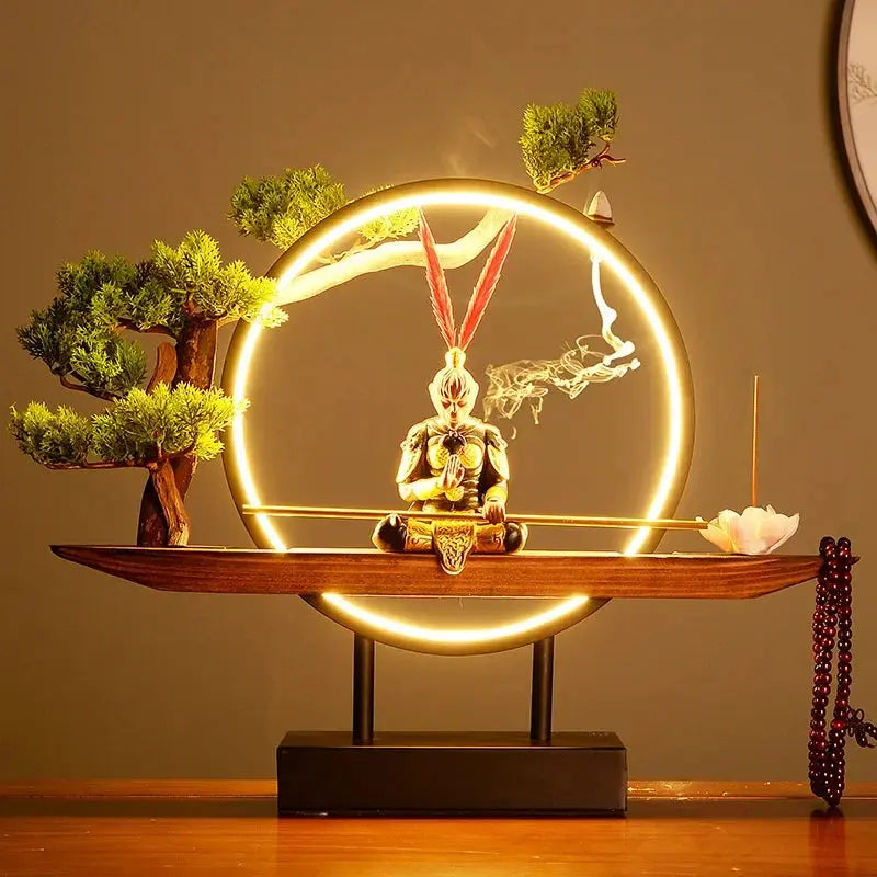 ATELIER-TIBET – Gardien Intérieur · Porte-Encens LED Guerrier Zen