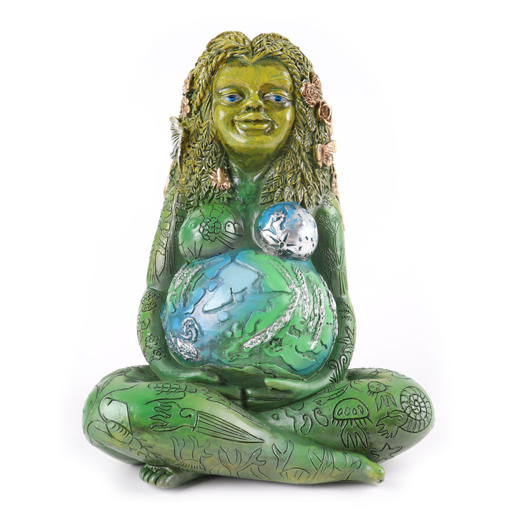 ATELIER-TIBET Statue de la Terre Mère en résine (14,5 cm) | Décoration de jardin spirituelle