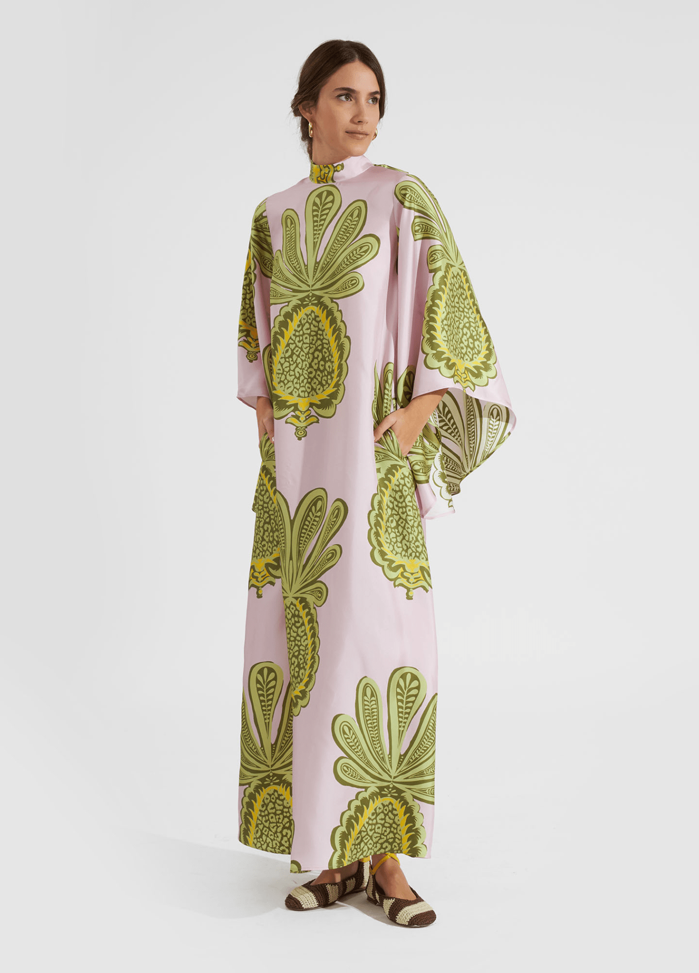 Robe kimono femme floral rose – Ananas impérial