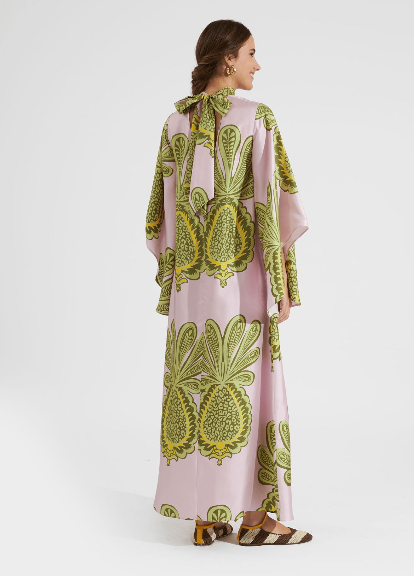 Robe kimono femme floral rose – Ananas impérial