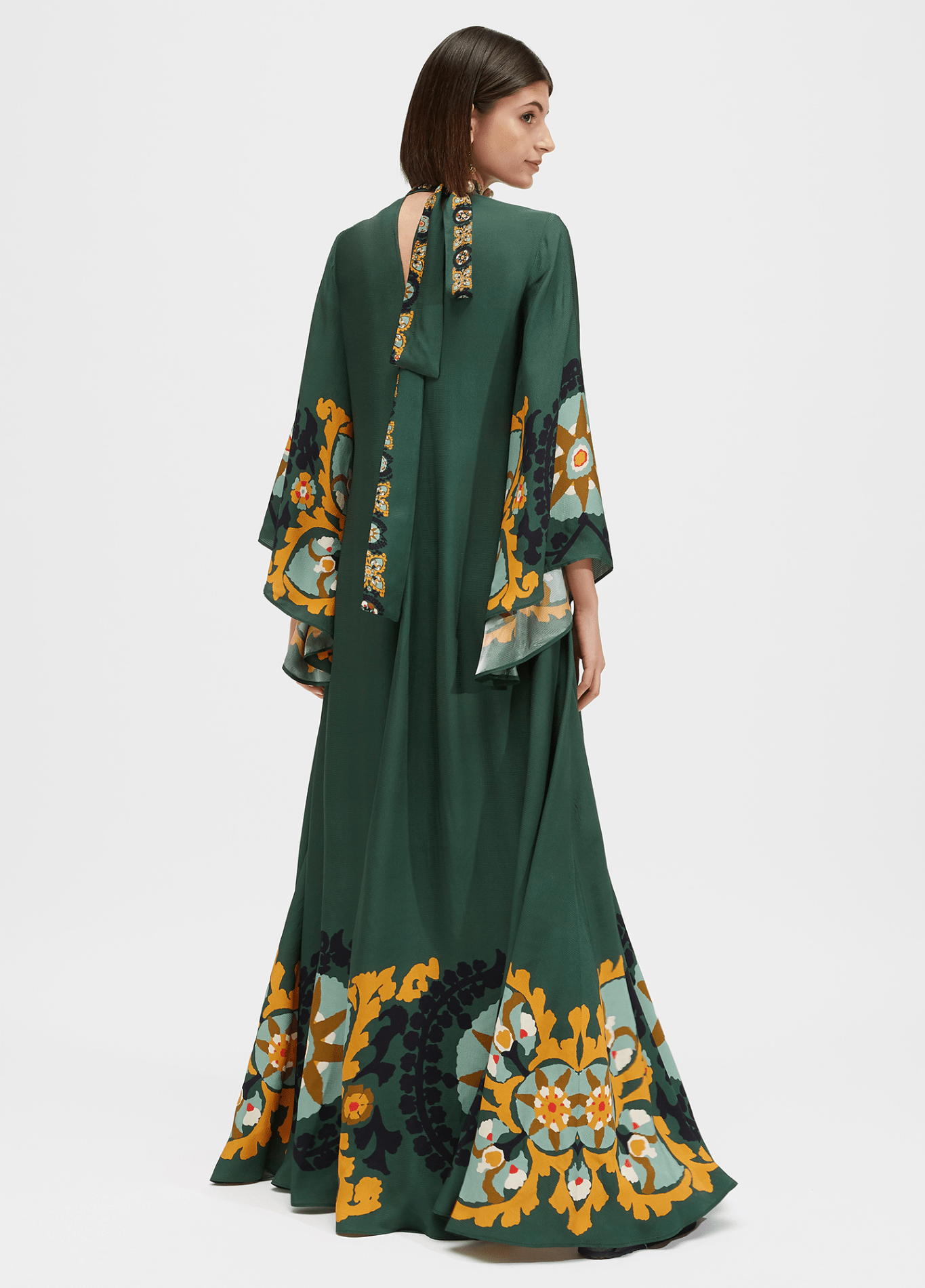 Robe kimono femme géométrique vert – Émeraude