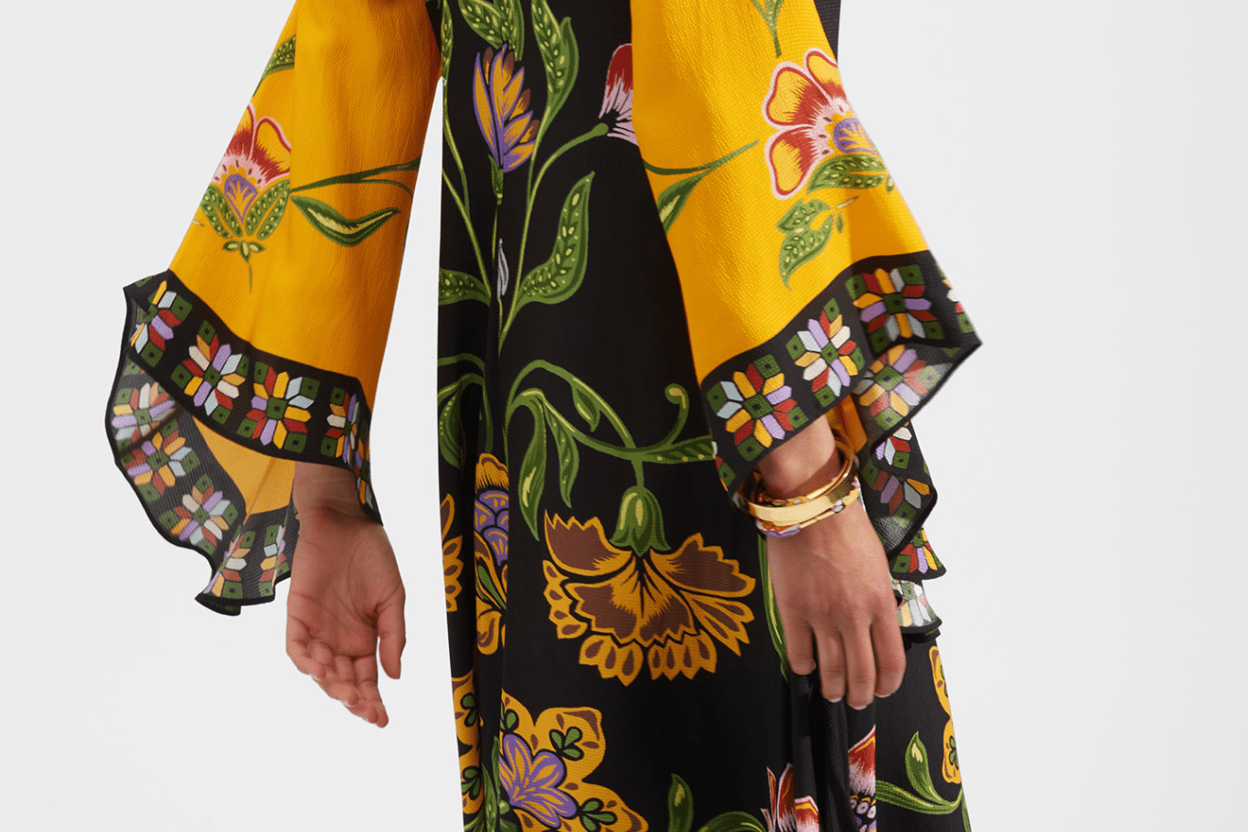 Robe kimono femme noir – Floraison
