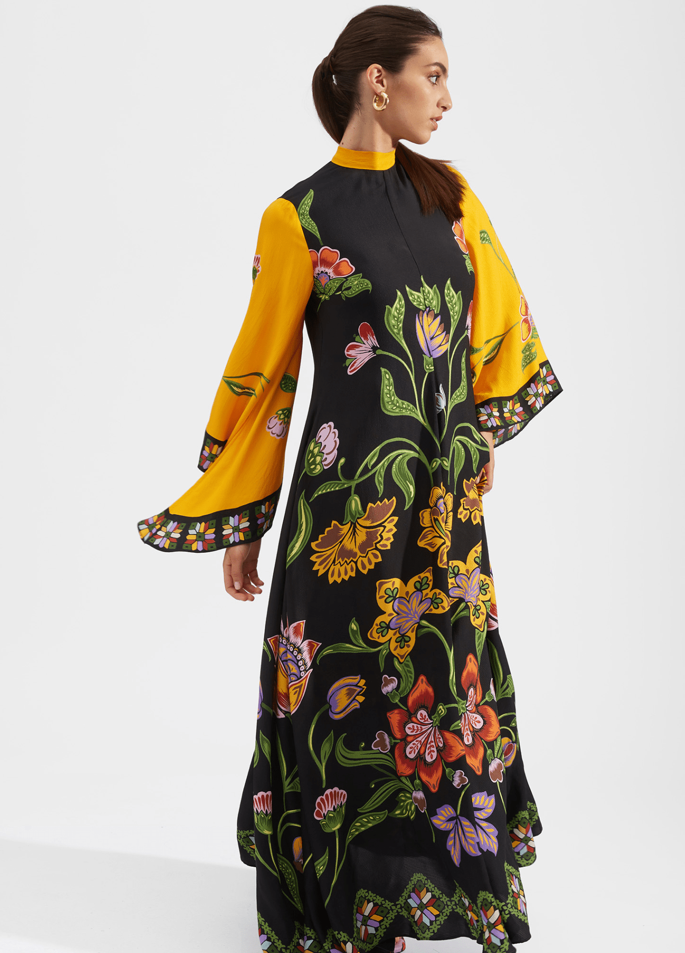 Robe kimono femme noir – Floraison