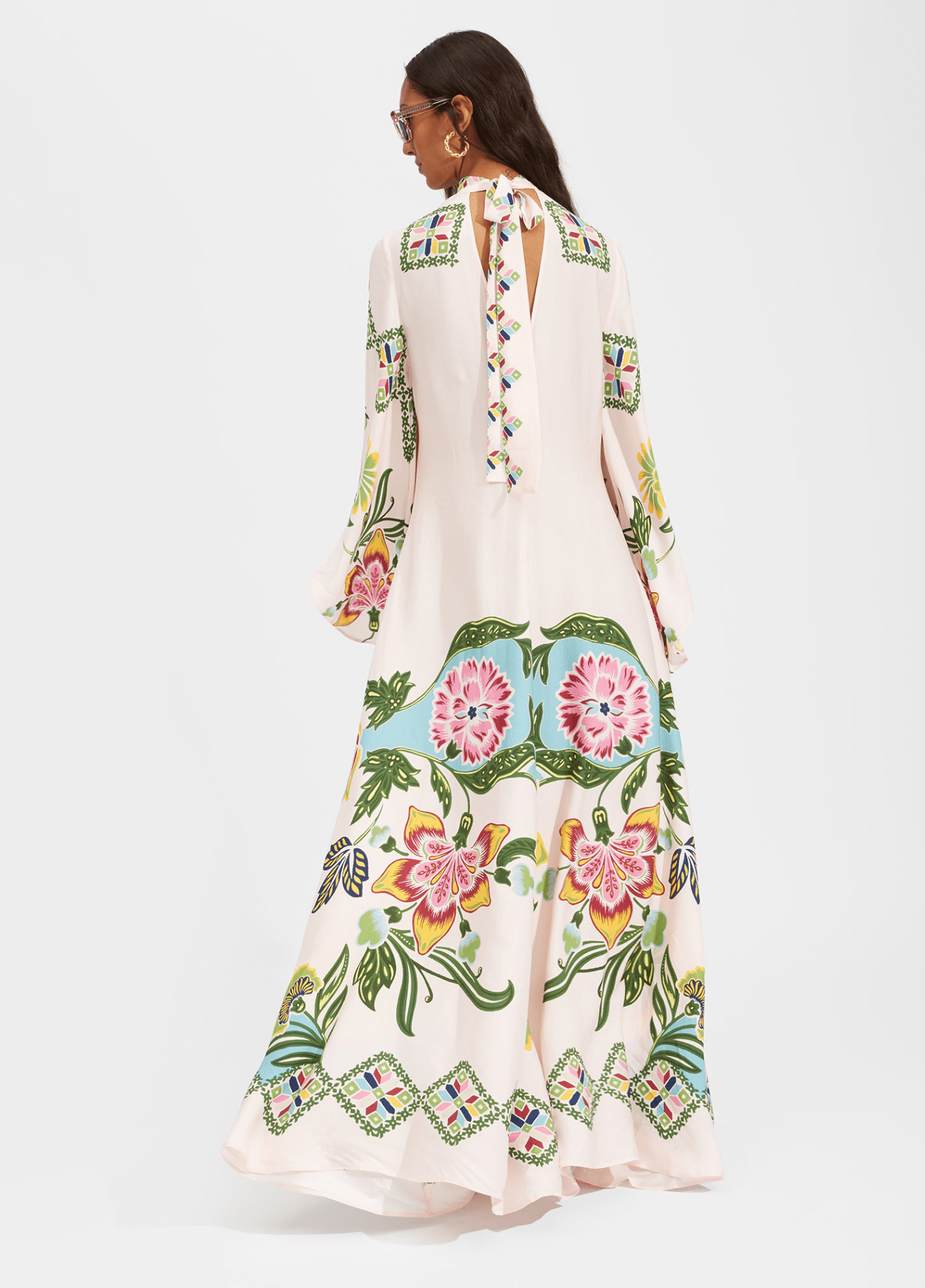 Robe kimono femme motif pivoine blanc – Jardin Botanique