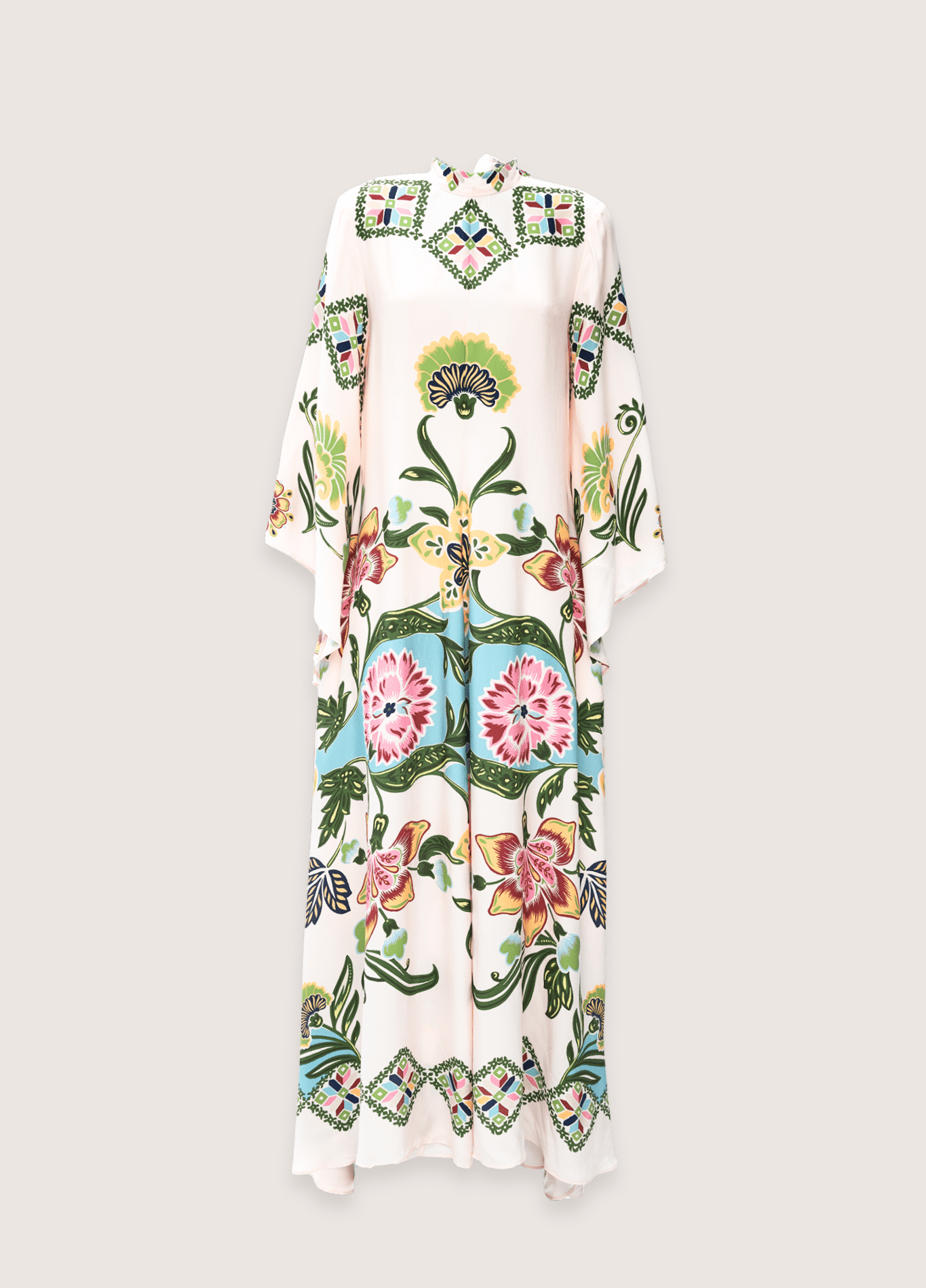 Robe kimono femme motif pivoine blanc – Jardin Botanique