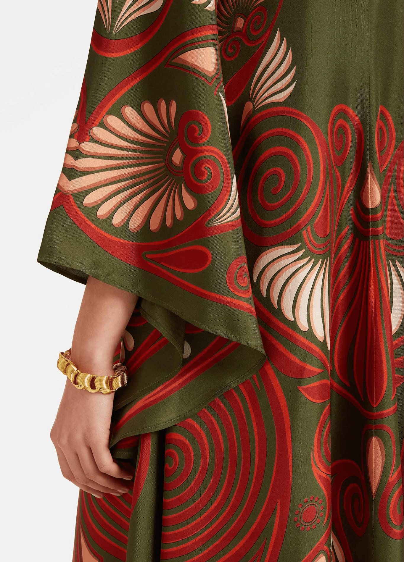 Robe kimono femme coton géométrique vert – Sauvage