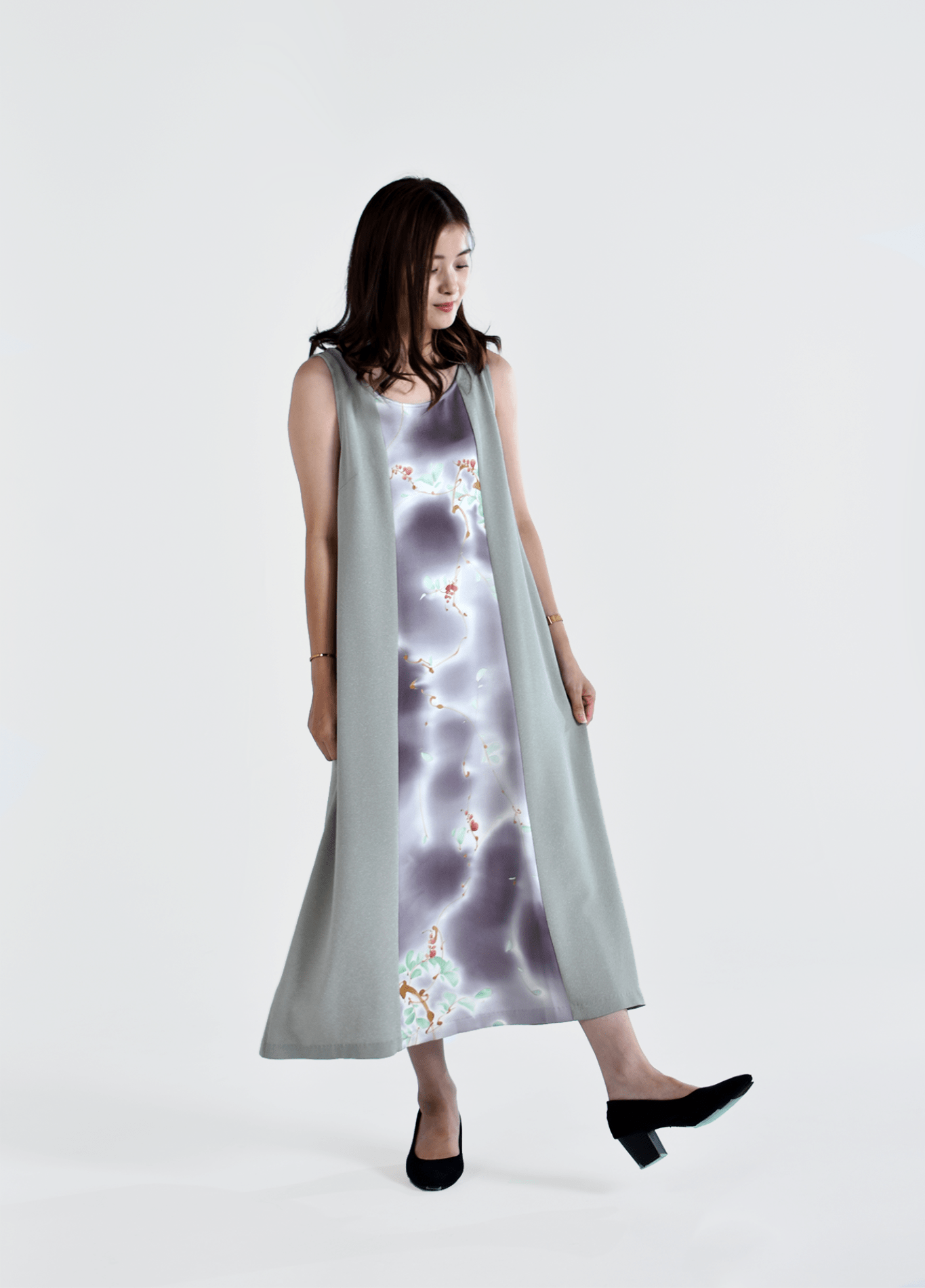 Robe kimono femme soie motif grue – Akai Kajitsu