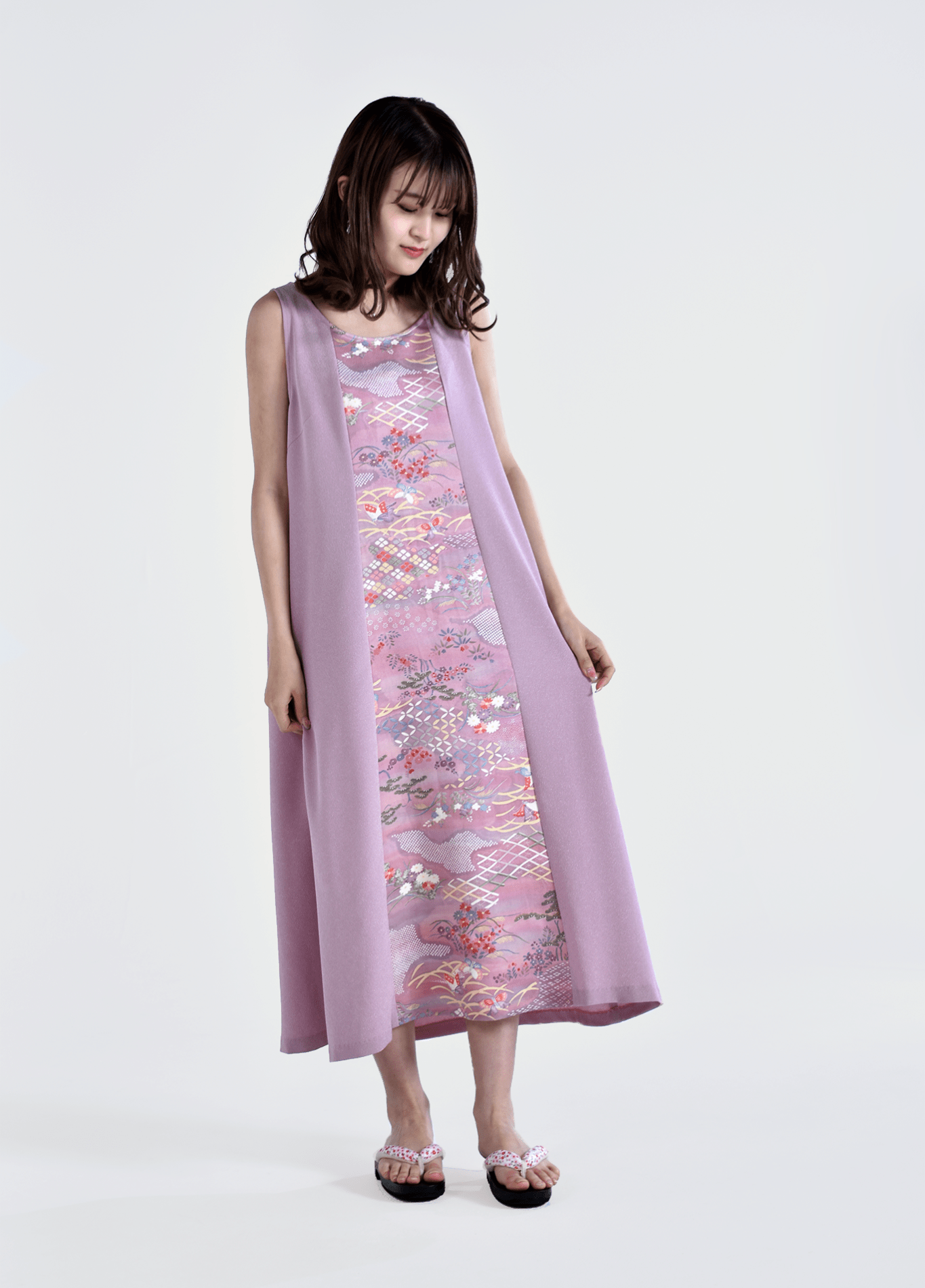 Robe kimono femme soie motif grue – Rakuen
