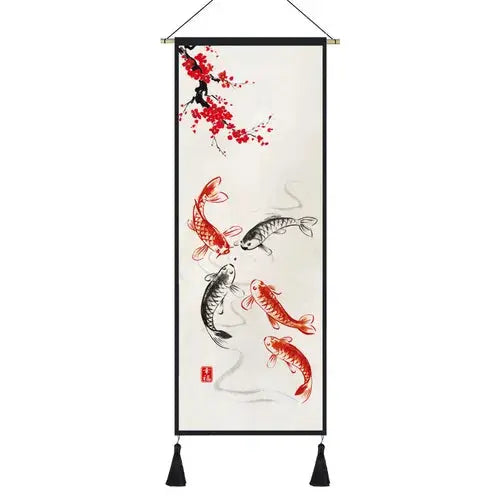 ATELIER-TIBET – Kakemono Japonais Traditionnel Zen aux Symboles Nippons
