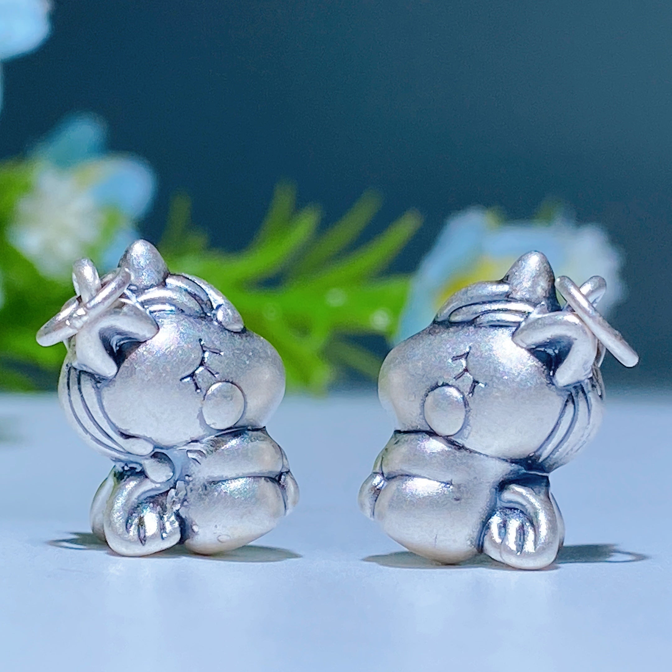 ATELIER-TIBET — Breloques Sculptées en Argent S925 — Charms Spirituels DIY pour Créations Personnalisées (5–15 mm)