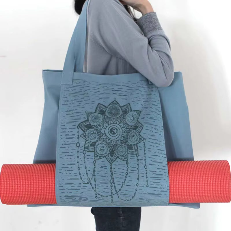 ATELIER-TIBET – Sac de yoga en toile de coton imprimé lotus Yin & Yang