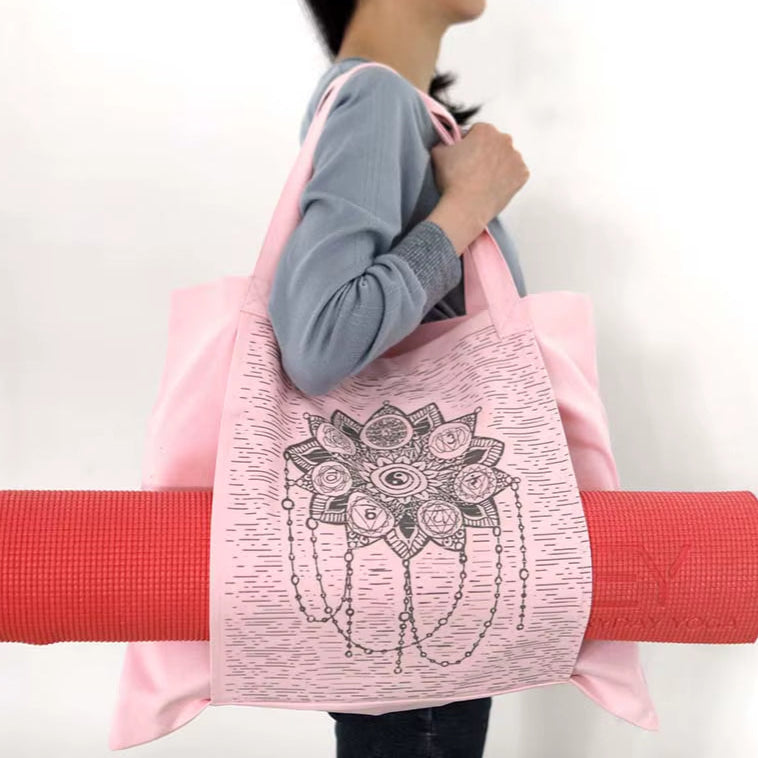 ATELIER-TIBET – Sac de yoga en toile de coton imprimé lotus Yin & Yang