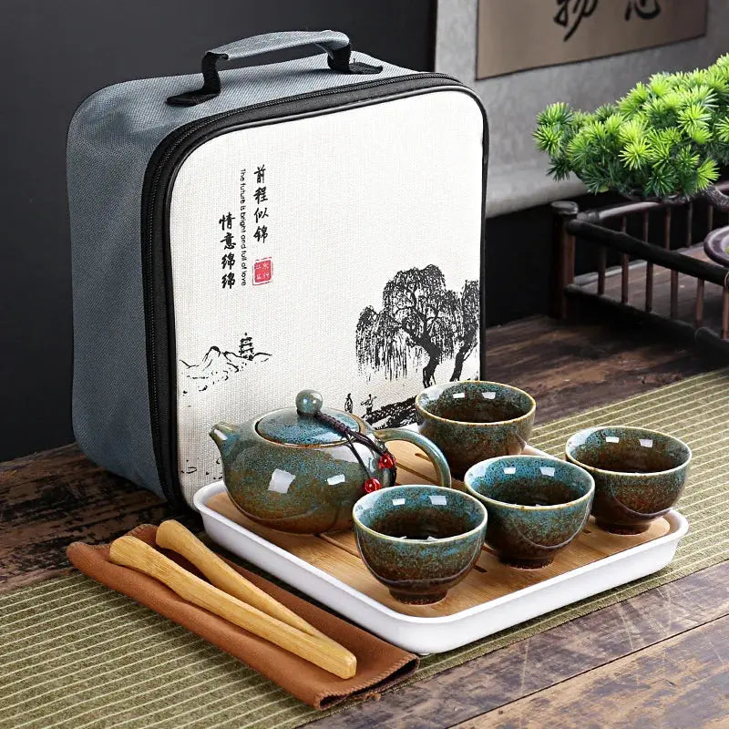 ATELIER-TIBET – Service à Thé Portable en Céramique, Rituels Zen & Voyages