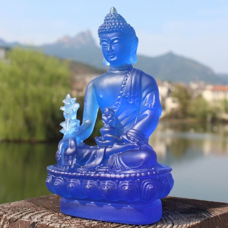 ATELIER-TIBET Statuette de Bouddha en résine bleue