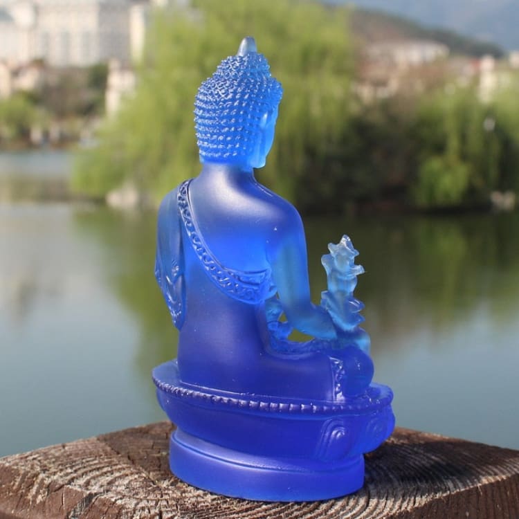 ATELIER-TIBET Statuette de Bouddha en résine bleue
