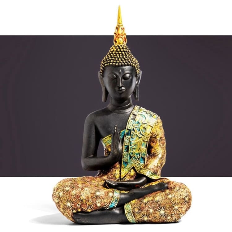 ATELIER-TIBET Statuette de Bouddha Style colorée - Abhaya Mudrā