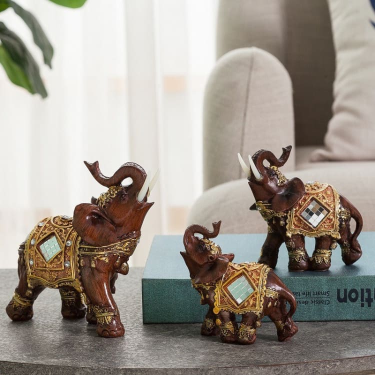 ATELIER-TIBET Statuette d'éléphant de Thaïlande porte bonheur