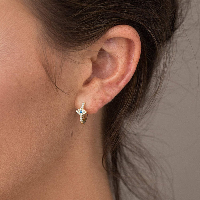 ATELIER-TIBET Boucles d’Oreilles Œil Protecteur Argent 925