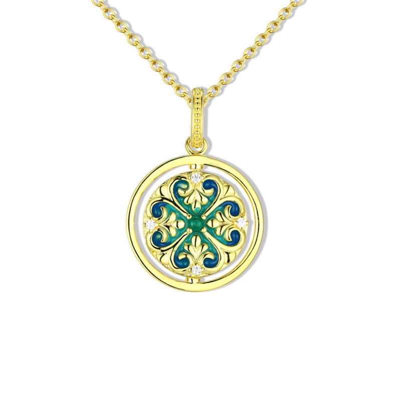 ATELIER-TIBET Collier Lotus Argent 925 Rotatif & Zircon – Éveil & Élégance