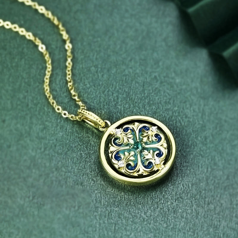 ATELIER-TIBET Collier Lotus Argent 925 Rotatif & Zircon – Éveil & Élégance
