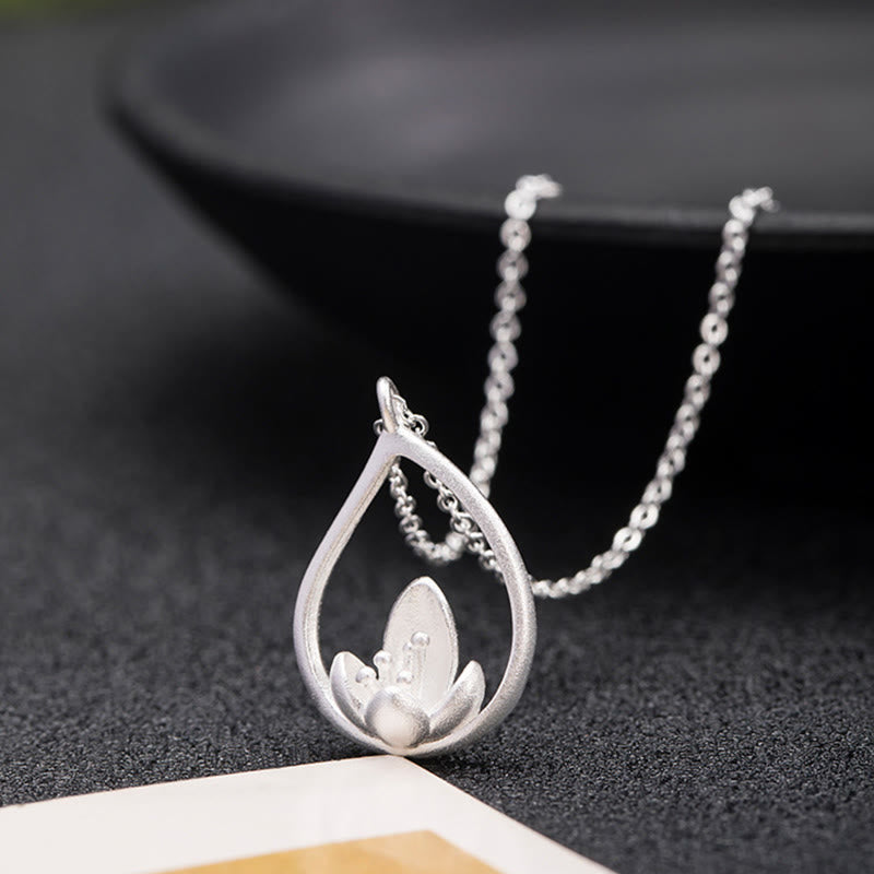 ATELIER-TIBET Collier Lotus Argent 925 Classique – Pureté & Nouveau Départ