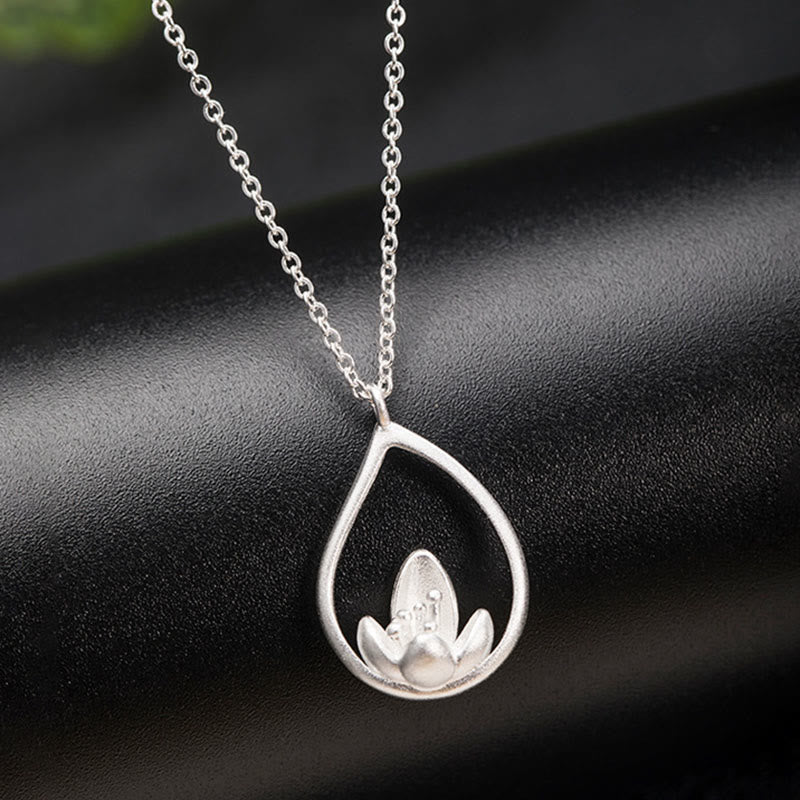 ATELIER-TIBET Collier Lotus Argent 925 Classique – Pureté & Nouveau Départ